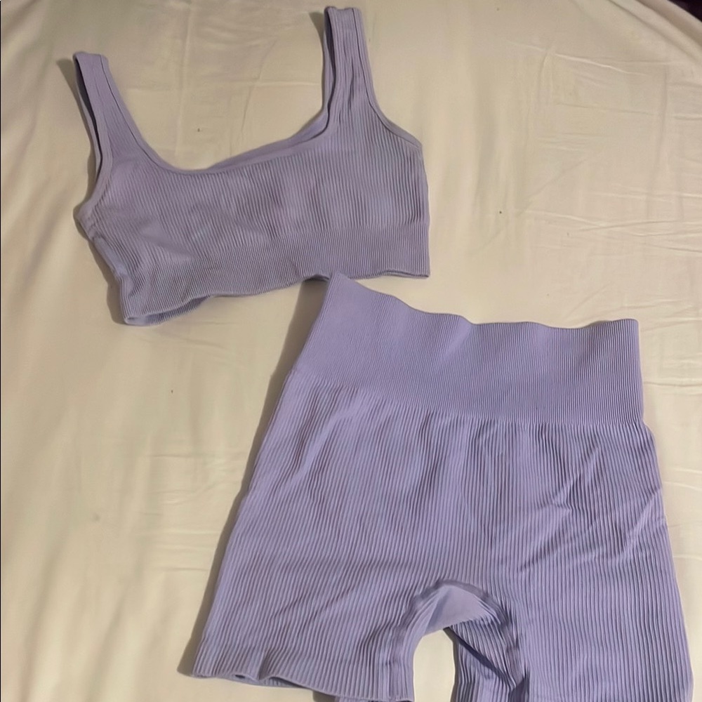 Lavender Ribbed Intimate Set